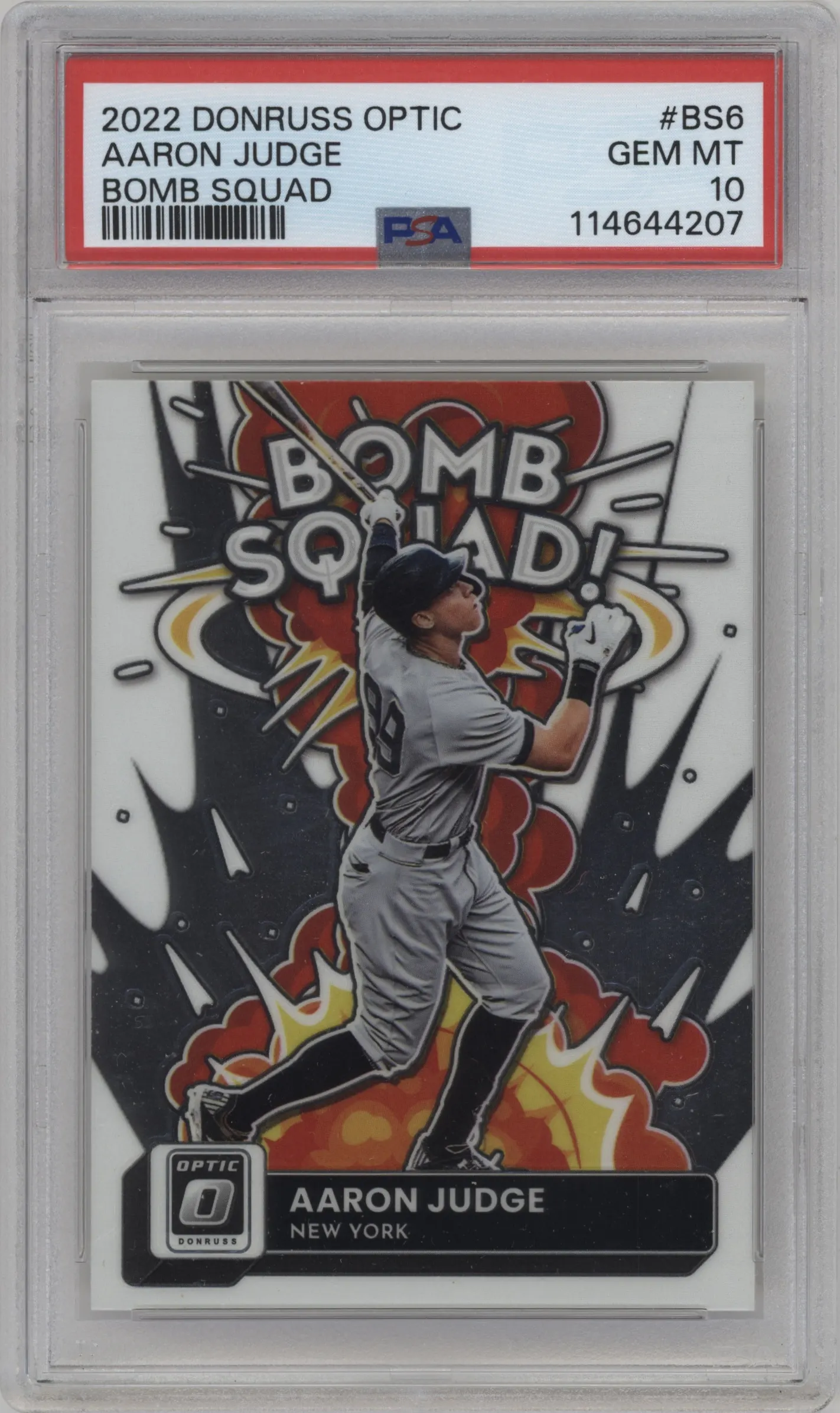 2022 Donruss Optic Bomb Squad Aaron Judge PSA 10