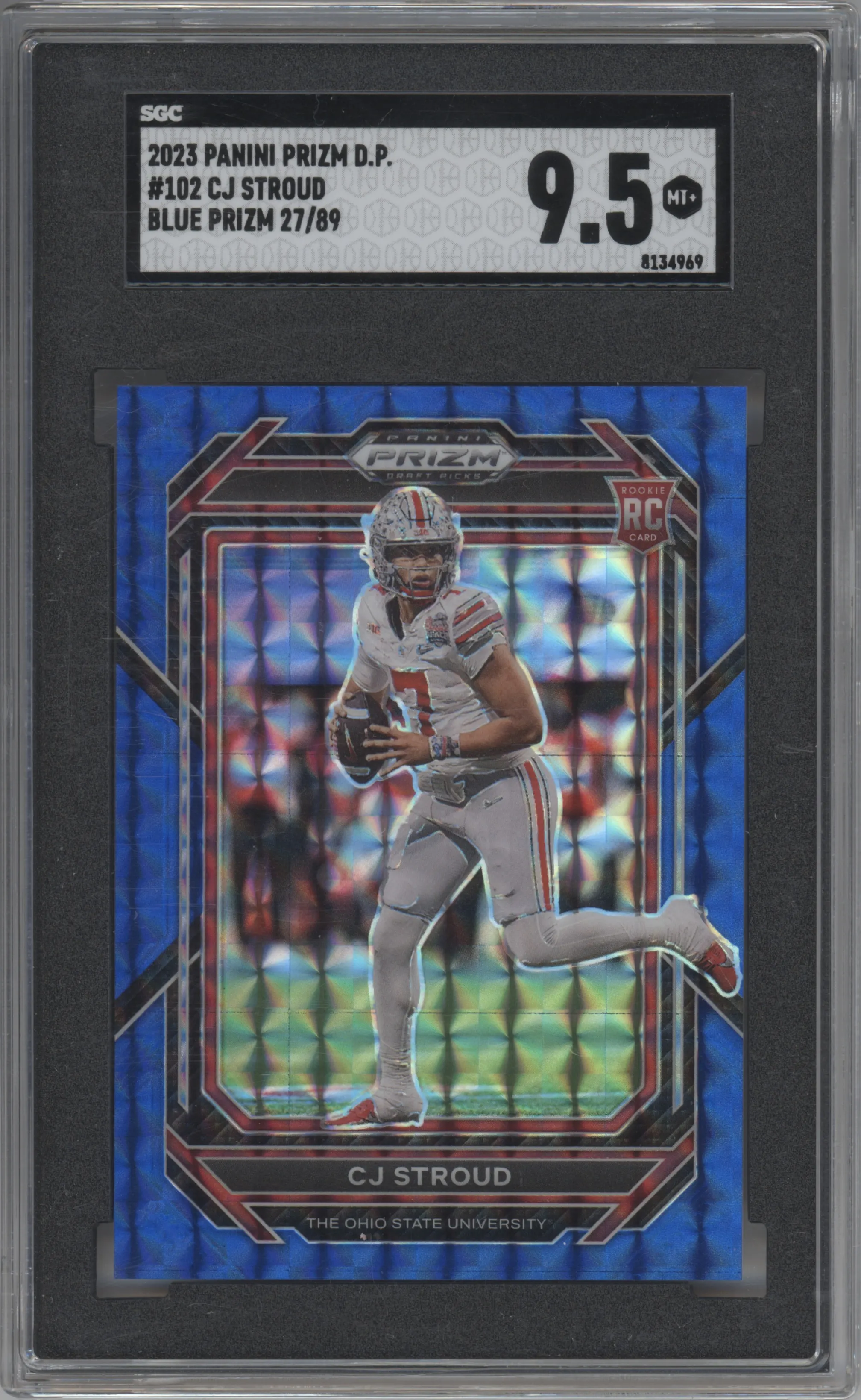 2023 Panini Prizm Draft Picks CJ Stroud Blue Finite SGC 9.5