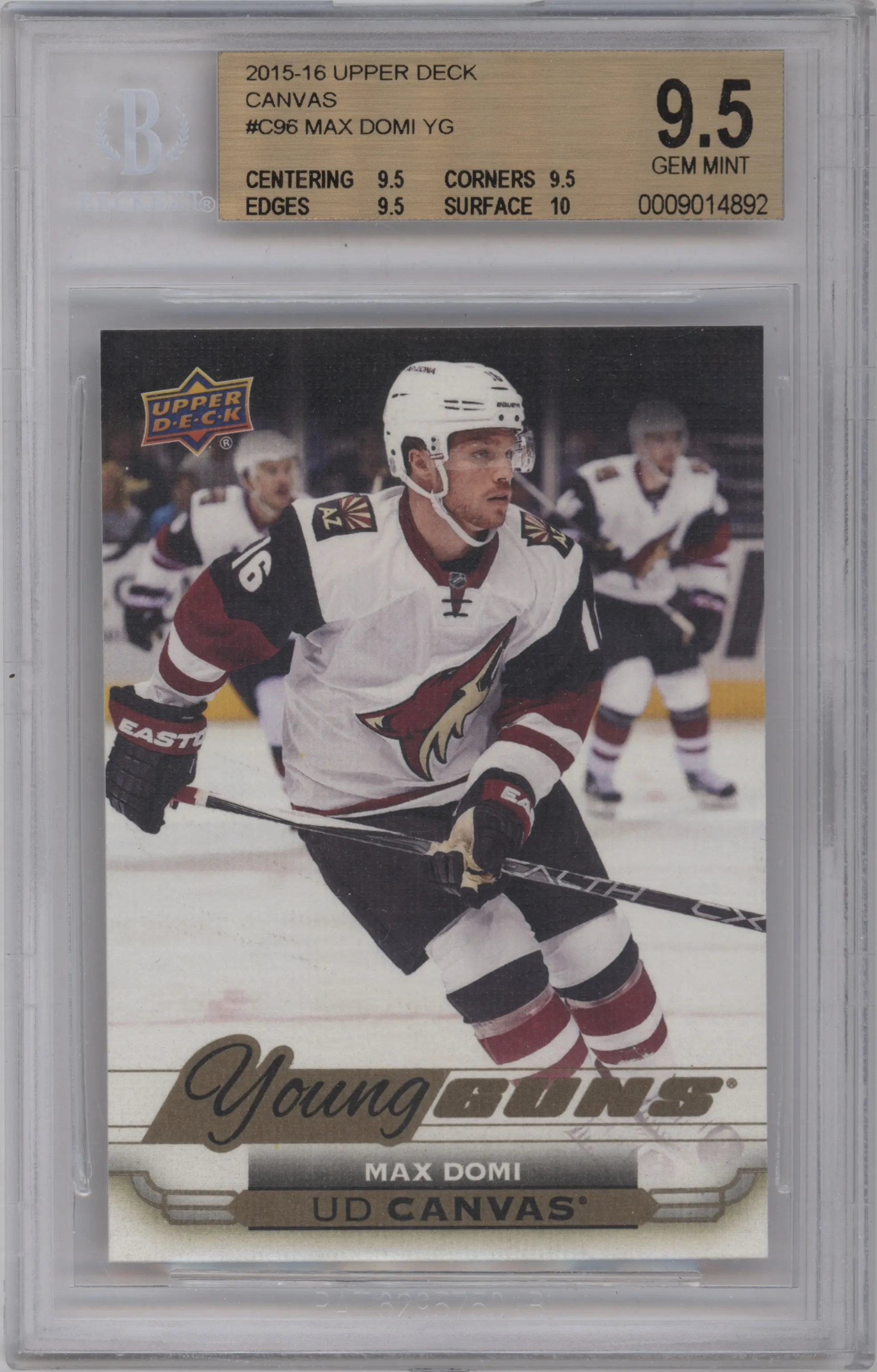 2015 Upper Deck UD Canvas Young Guns Max Domi #C96 BGS 9.5