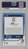 Jayden Daniels from the 2024 Donruss set graded by PSA and given an overall grade of 10.