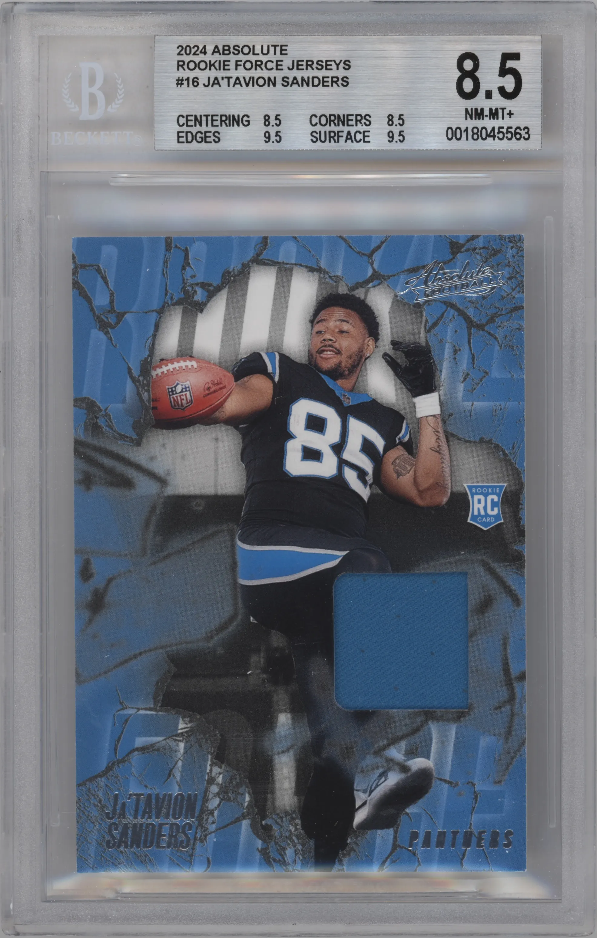 2024 Panini Absolute Rookie Force Ja’Tavion Sanders BGS 8.5