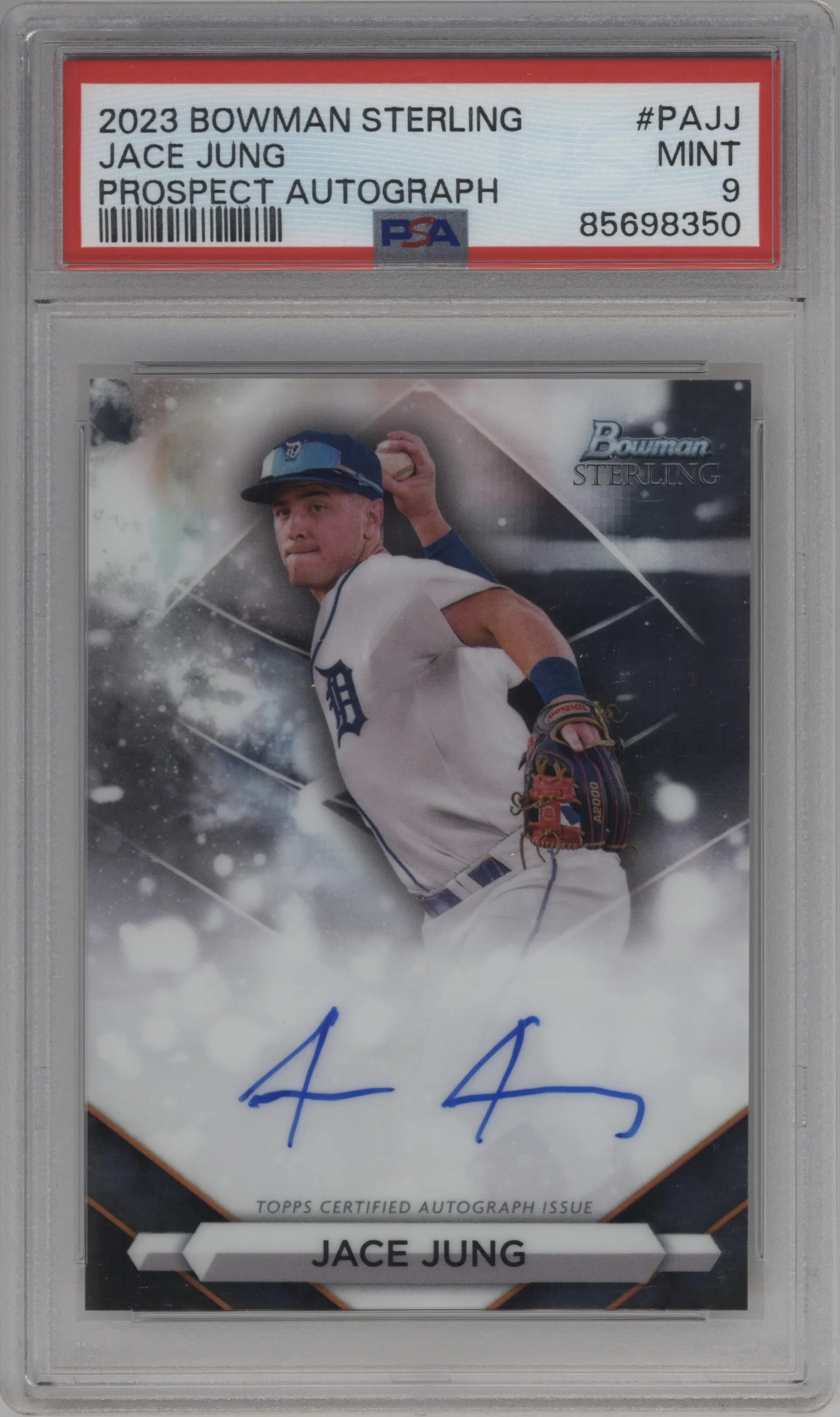 2023 Bowman Sterling Prospect Auto Jace Jung #PA-JJ PSA 9