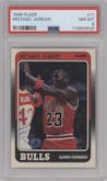 Michael Jordan from the 1988-89 Fleer set graded by PSA and given an overall grade of 8.