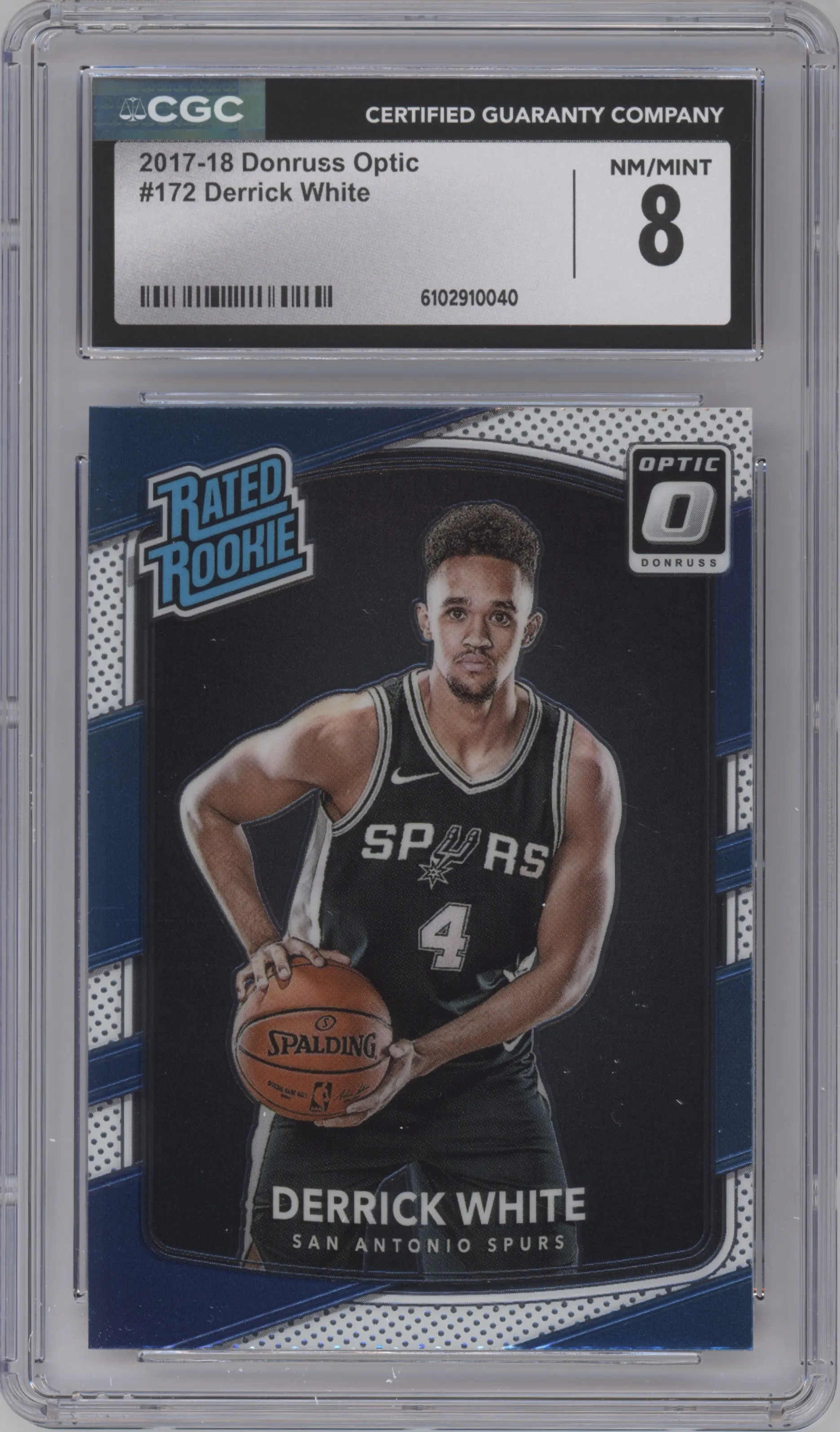 2017 Panini Donruss Optic Rated Rookie Derrick White #172 CGC 8