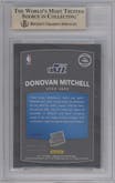 Donovan Mitchell from the 2017-18 Panini Donruss Optic set featuring a Orange parallel graded by Beckett and given an overall grade of 9.5.