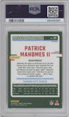Patrick Mahomes II from the 2023 Donruss Optic set featuring a Stars parallel graded by PSA and given an overall grade of 10.