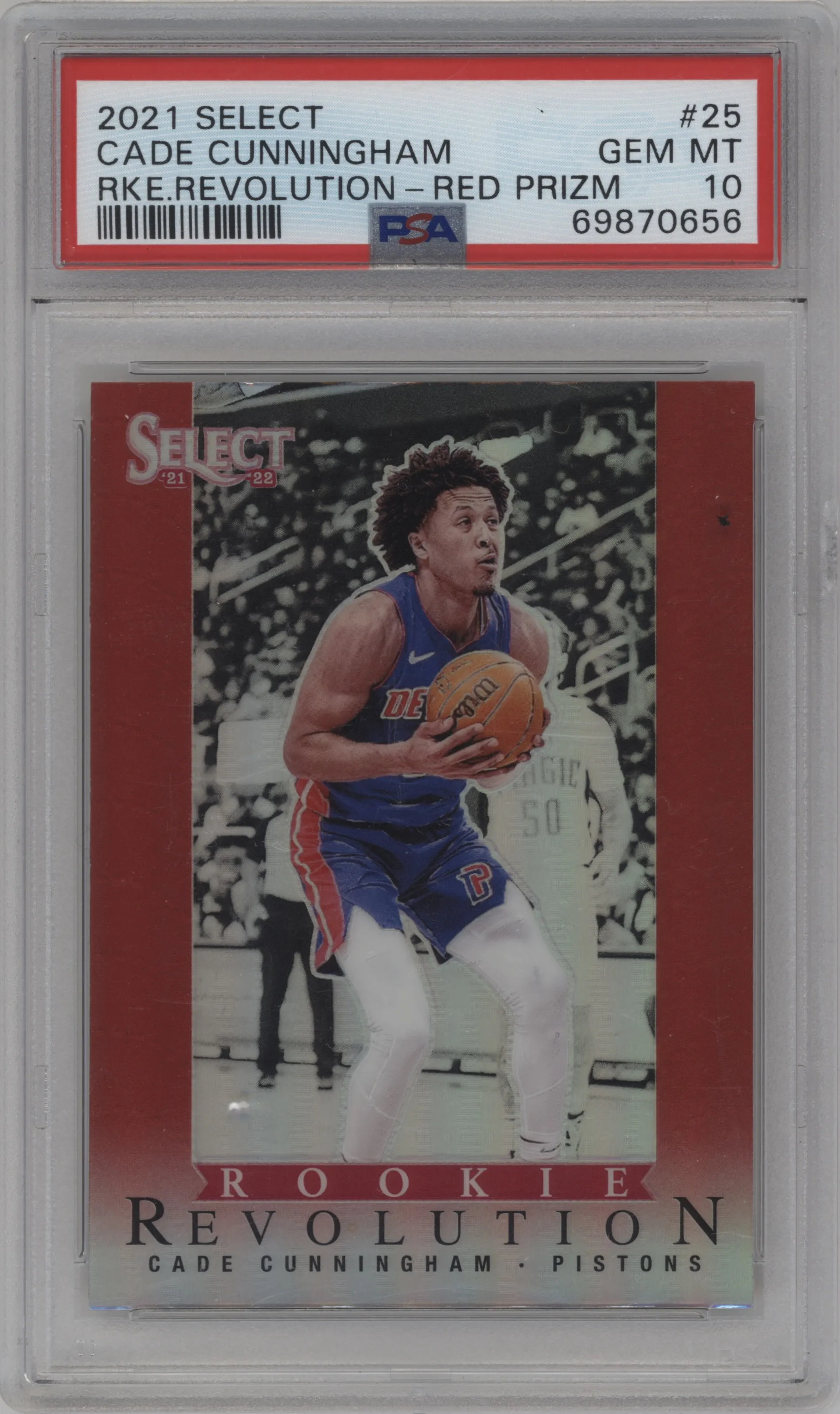2021 Panini Select Rke.Revolution Cade Cunningham Red Prizm #25 PSA 10