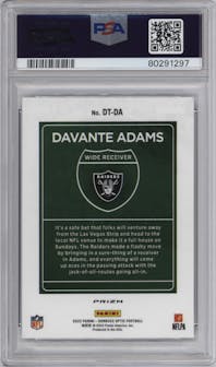 Davante Adams from the 2022 Panini Donruss Optic set graded by PSA and given an overall grade of 9.