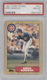 Greg Maddux from the 1987 Topps Traded set graded by PSA and given an overall grade of 10.