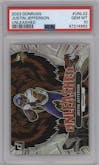 Justin Jefferson from the 2023 Panini Donruss set graded by PSA and given an overall grade of 10.