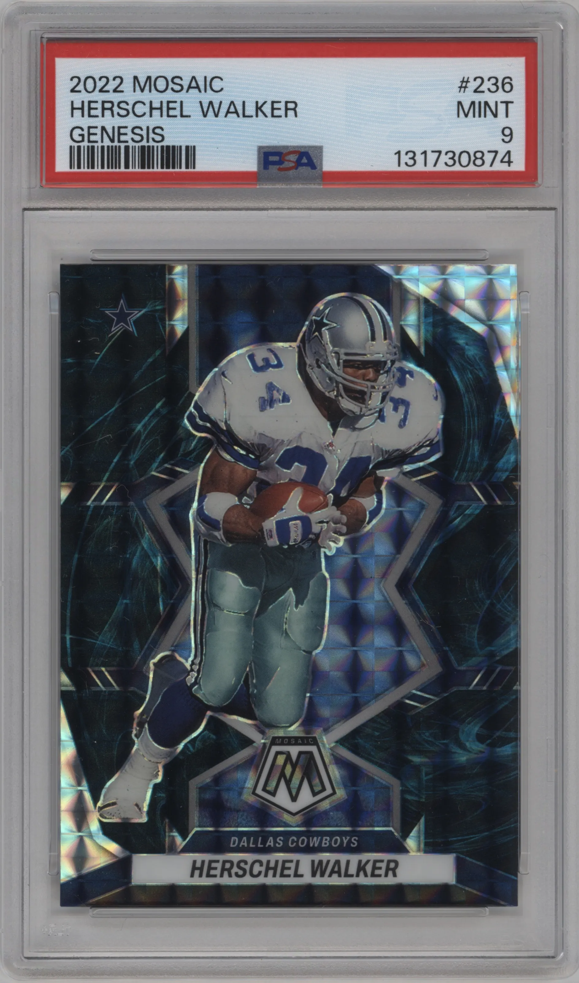 2022 Panini Mosaic Herschel Walker Genesis PSA 9