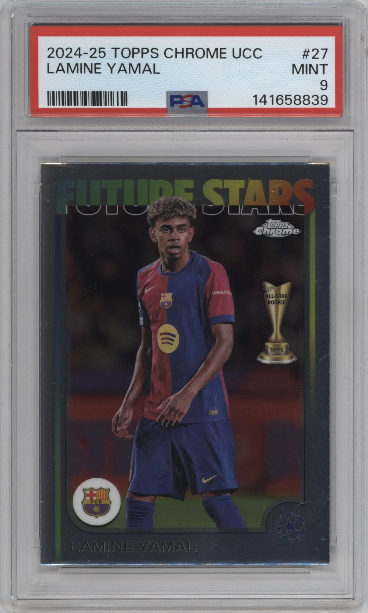 2024 Topps Chrome UEFA Club Competitions Lamine Yamal #27 PSA 9