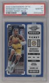 Bennedict Mathurin from the 2022-23 Panini Contenders Optic set featuring a Blue parallel graded by PSA and given an overall grade of 10.