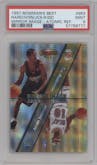 Tim Hardaway / Allen Iverson / Bobby Jackson / Jason Kidd from the 1997-98 Bowman's Best set featuring a Atomic Refractor parallel graded by PSA and given an overall grade of 9.