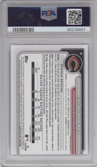 Elly De La Cruz from the 2024 Bowman set graded by PSA and given an overall grade of 10.