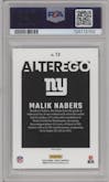 Malik Nabers from the 2024 Panini Select set graded by PSA and given an overall grade of 10.