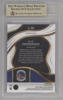 Klay Thompson from the 2023-24 Panini Select  set featuring a Elephant parallel graded by Beckett and given an overall grade of 9.5.