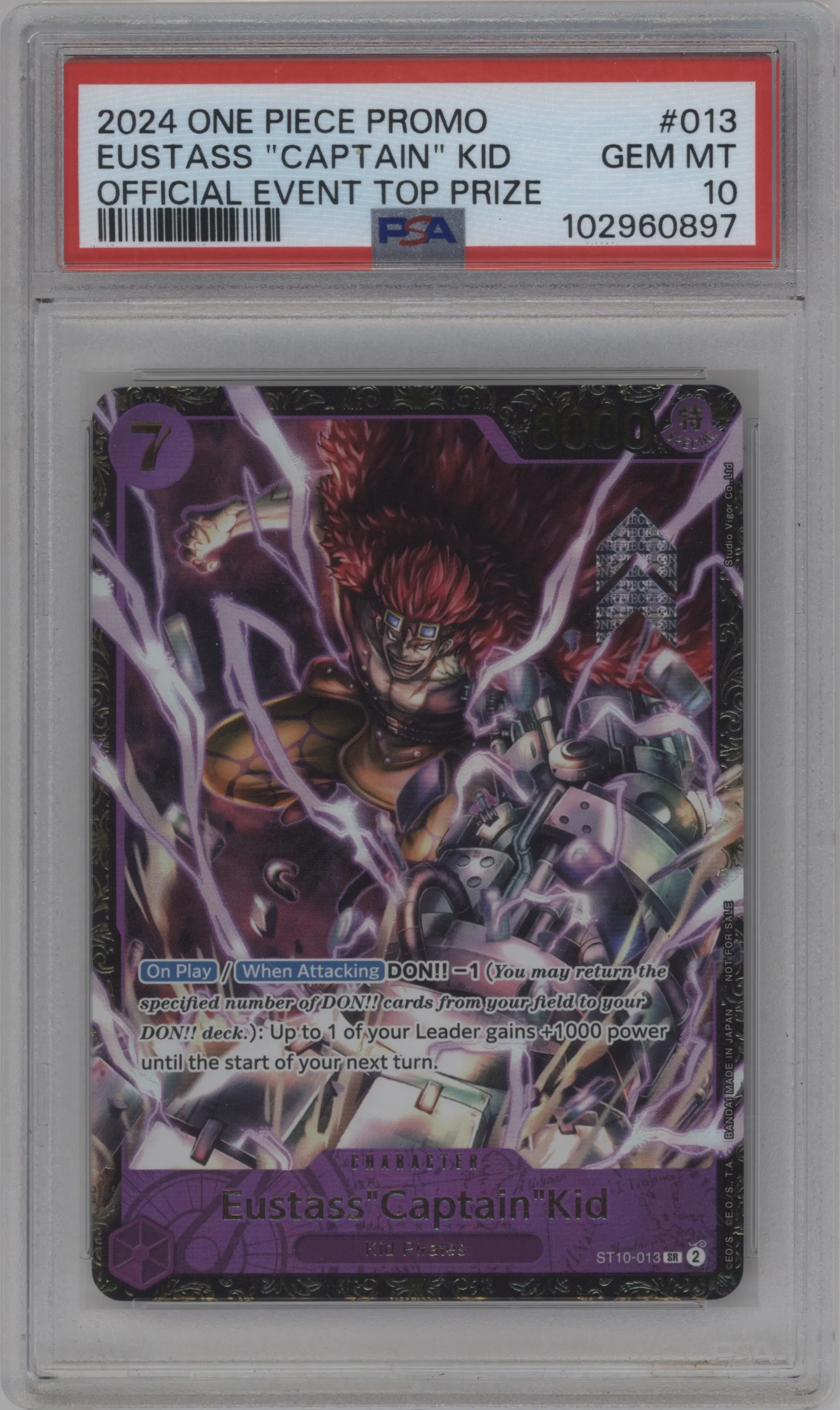 2024 One Piece Regional Championship Eustass “Captain” Kid PSA 10