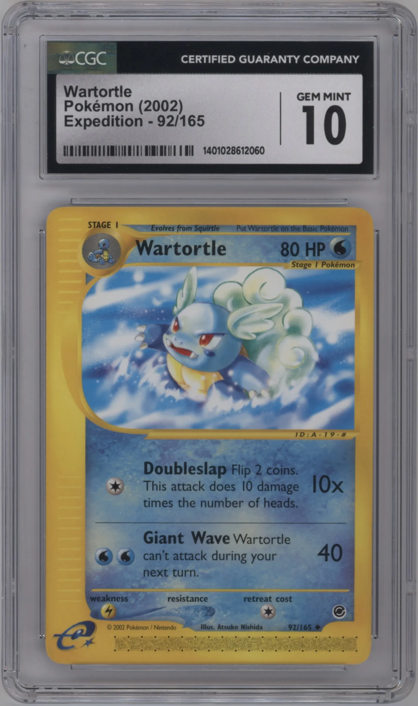 2002 Pokemon E-CARD Expedition Wartortle #92 CGC 10