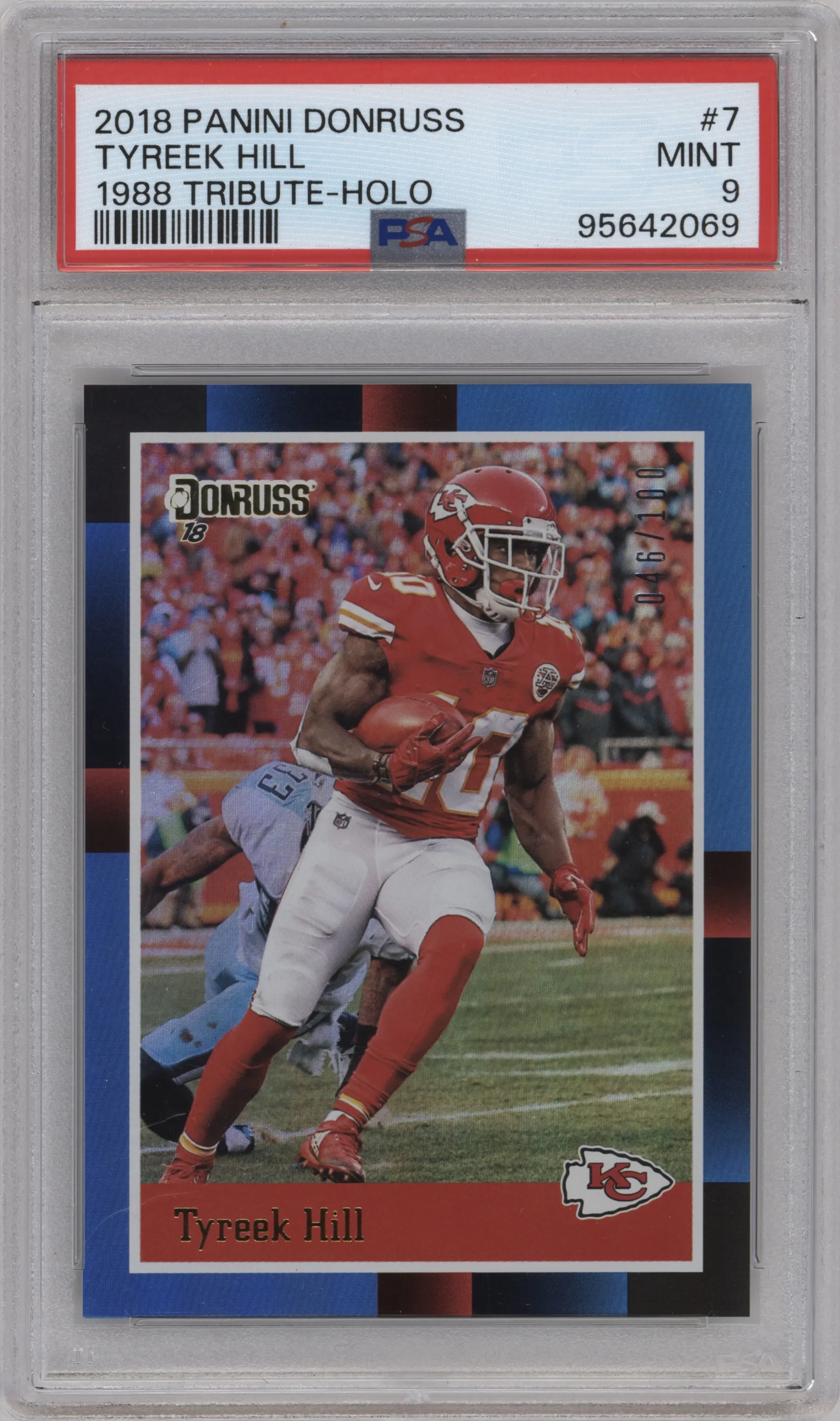 2018 Panini Donruss 1988 Tribute Tyreek Hill Holo PSA 9