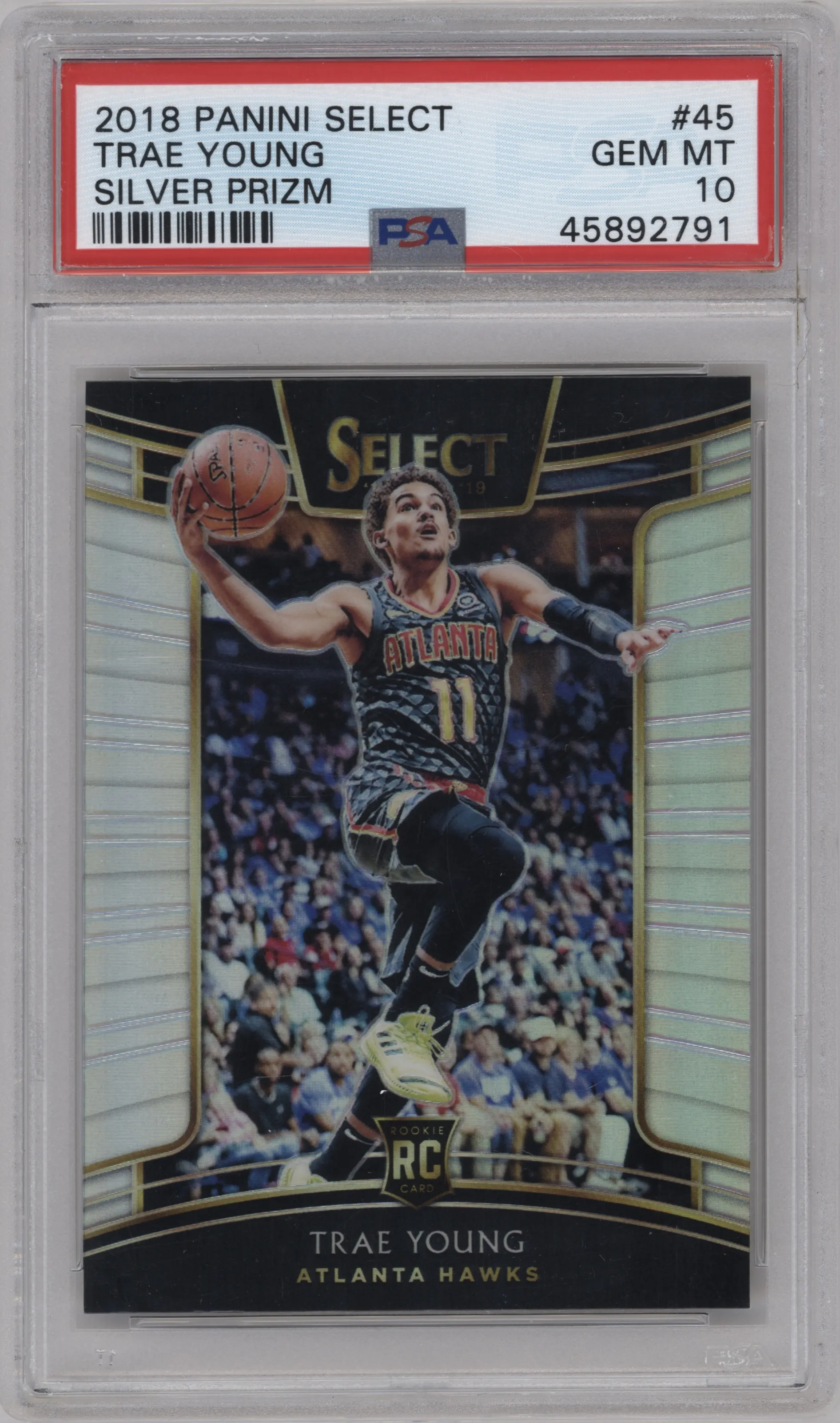 2018 Panini Select Trae Young Silver Prizm #45 PSA 10