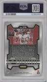 Baker Mayfield from the 2023 Panini Prizm set featuring a Green Ice parallel graded by PSA and given an overall grade of 10.