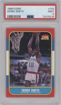 Derek Smith from the 1986-87 Fleer set graded by PSA and given an overall grade of 9.