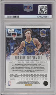 Brandin Podziemski from the 2023-24 Panini Prizm Deca set graded by PSA and given an overall grade of 9.