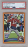  Tom Brady  from the 2011 Topps Chrome set featuring a Orange Refractor parallel graded by PSA and given an overall grade of 9.