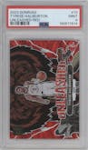 Tyrese Haliburton from the 2023-24 Panini Donruss set featuring a Red parallel graded by PSA and given an overall grade of 9.