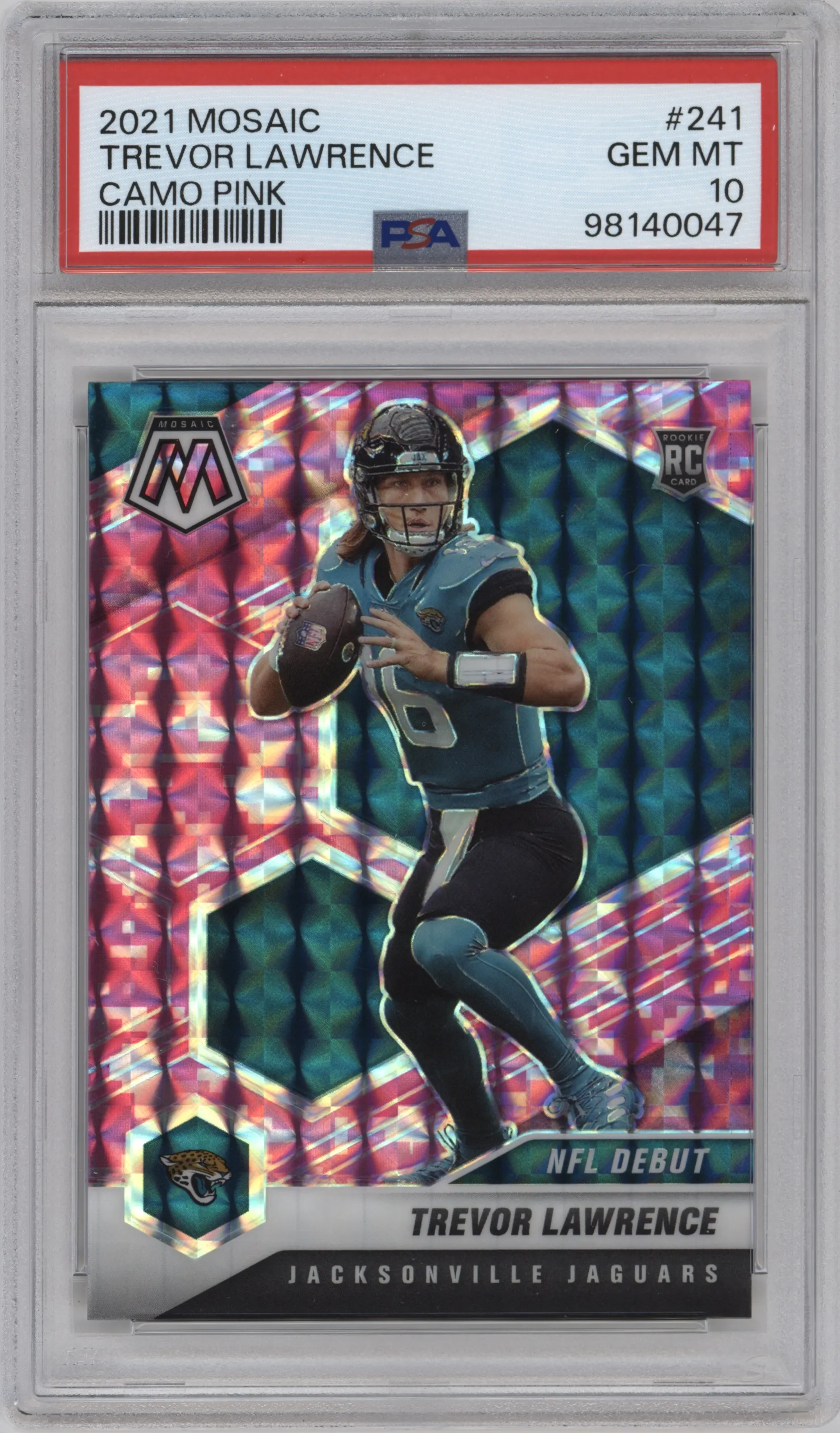 2021 Panini Mosaic Trevor Lawrence Pink Camo PSA 10