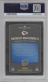 Patrick Mahomes II from the 2017 Panini Donruss Optic set graded by PSA and given an overall grade of 9.