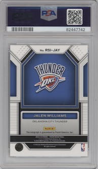 Jalen Williams from the 2022-23 Panini Prizm  set graded by PSA and given an overall grade of 10.