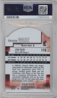 Dwyane Wade from the 2003-04 Fleer Mystique set featuring a Die Cut parallel graded by PSA and given an overall grade of 9.