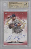 Austin Riley from the 2022 Topps Inception set featuring a Red parallel graded by Beckett and given an overall grade of 9.5.