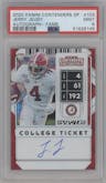 Jerry Jeudy from the 2020 Panini Contenders Draft Picks set featuring a Diamond parallel graded by PSA and given an overall grade of 9.