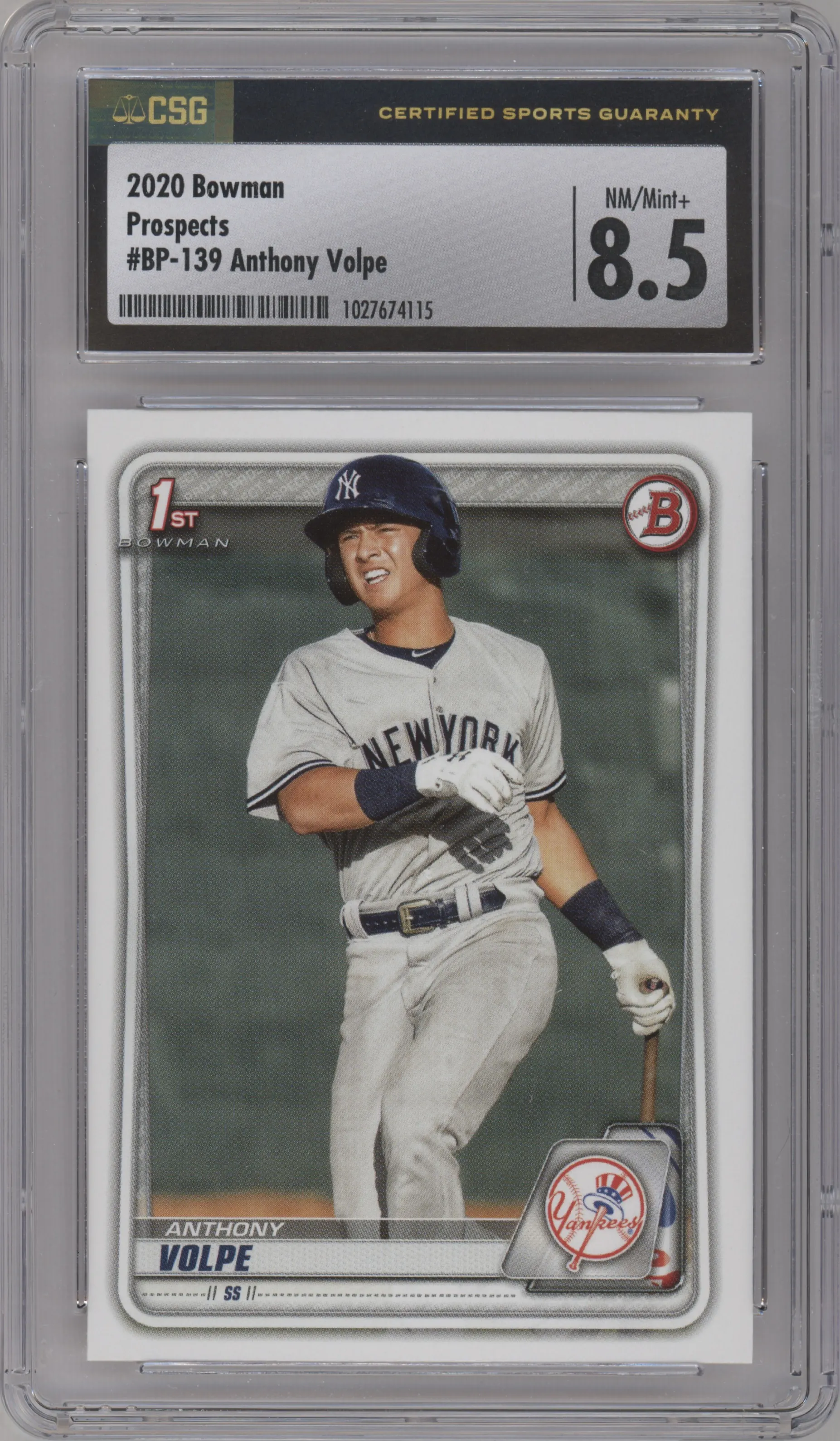 2020 Bowman Prospect Anthony Volpe CGC 8.5