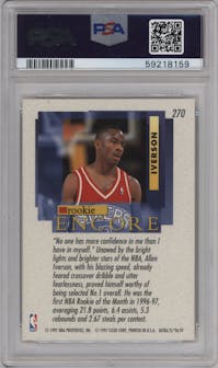 Allen Iverson from the 1996-97 Fleer Ultra set graded by PSA and given an overall grade of 10.