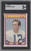 Roger Staubach from the 1972 Topps set graded by SGC and given an overall grade of 3.