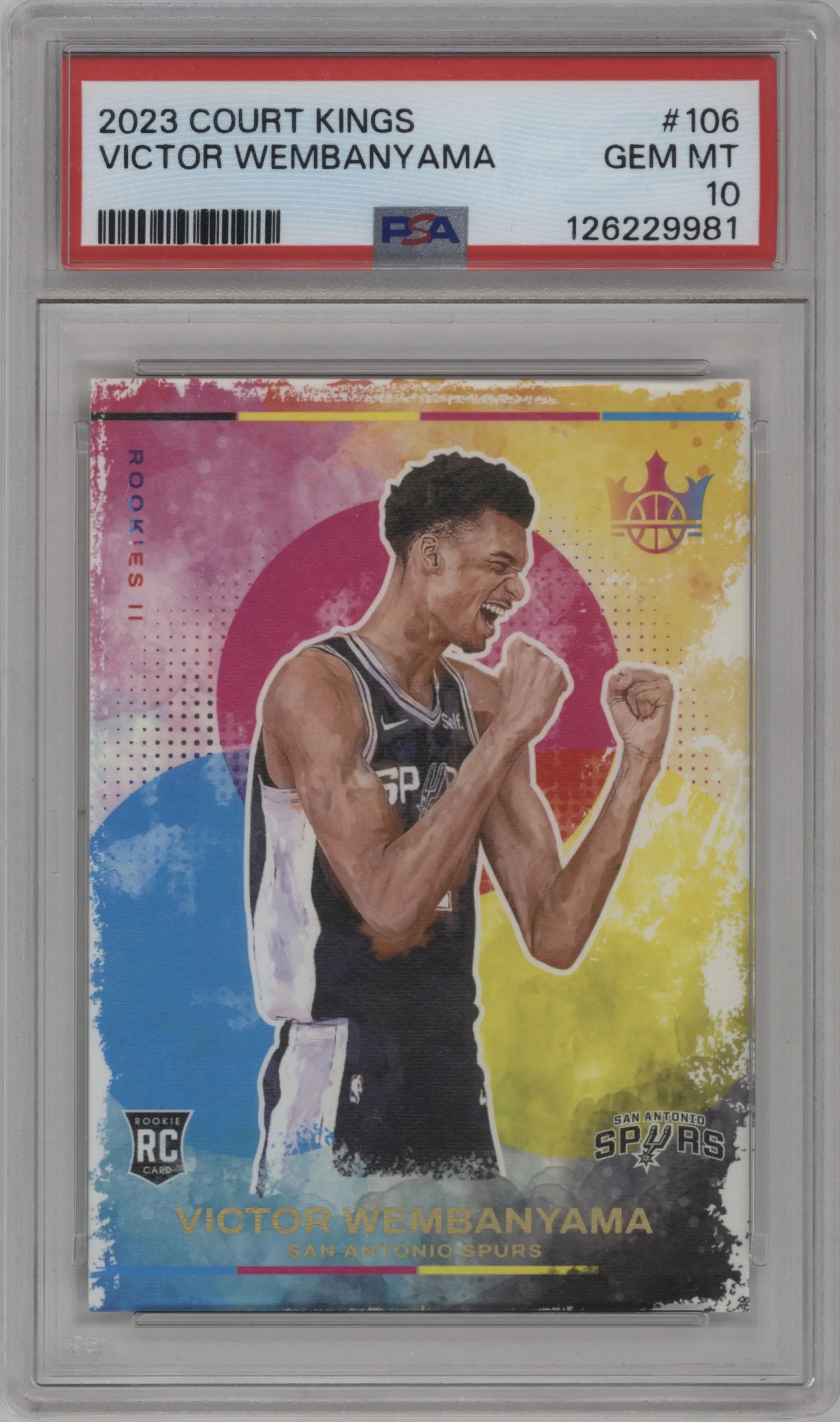 2023 Panini Court Kings Rookies II Victor Wembanyama #106 PSA 10