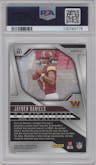 Jayden Daniels from the 2024 Panini Prizm set featuring a Disco parallel graded by PSA and given an overall grade of 9.