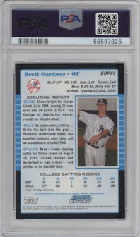 Brett Gardner from the 2005 Bowman Draft Picks & Prospects set graded by PSA and given an overall grade of 10.