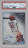 Jordan Walker from the 2021 Bowman Sterling  set graded by PSA and given an overall grade of 10.