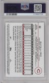 Elly De La Cruz from the 2024 Topps Chrome Logofractor set graded by PSA and given an overall grade of 9.