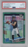 C.J. Stroud from the 2023 Donruss Optic set featuring a Hyper Green parallel graded by PSA and given an overall grade of 10.