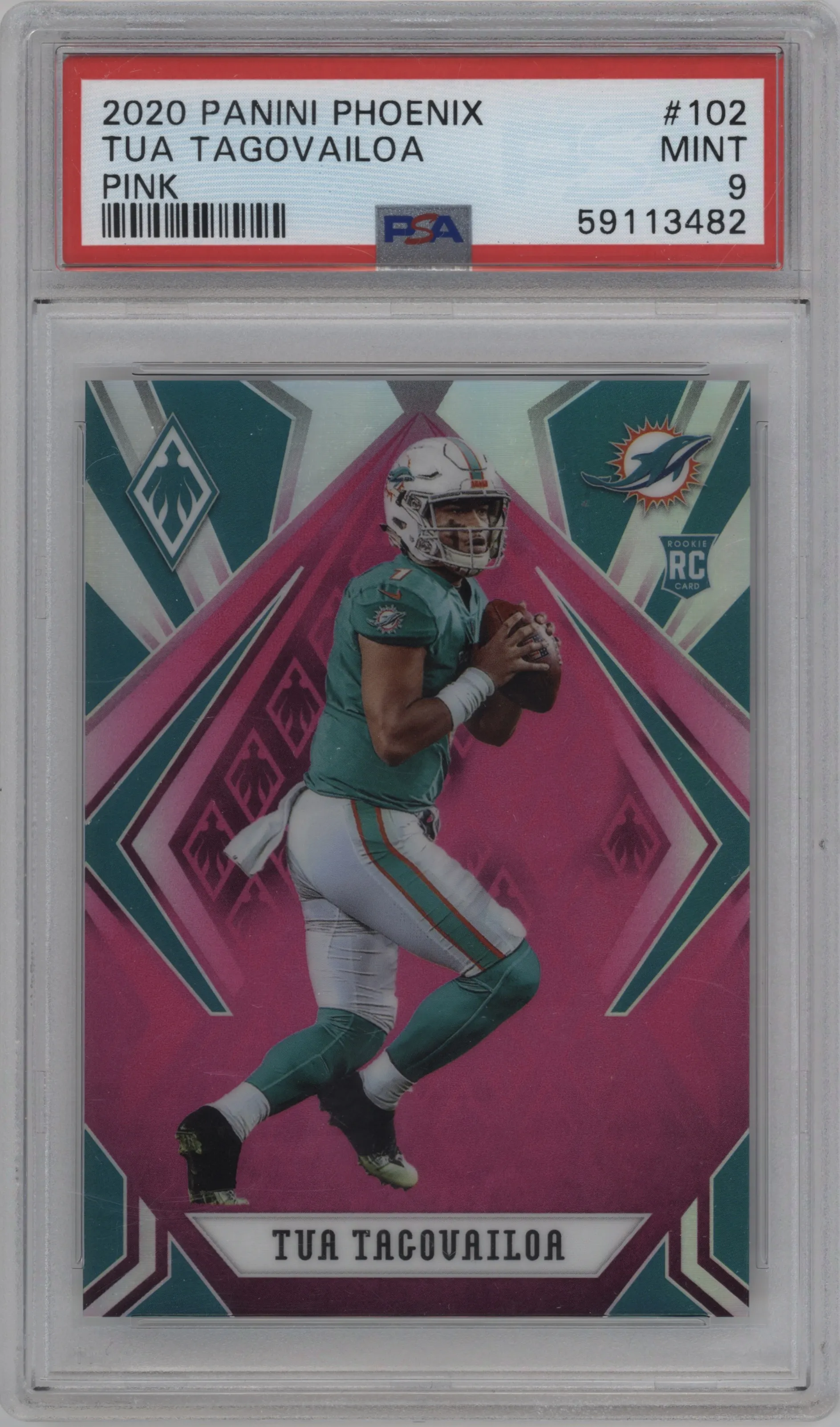 2020 Panini Phoenix Tua Tagovailoa Pink PSA 9