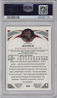 LeBron James from the 2004-05 Topps Chrome set graded by PSA and given an overall grade of 10.