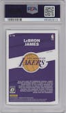LeBron James from the 2019-20 Panini Donruss Optic set featuring a Holo parallel graded by PSA and given an overall grade of 10.
