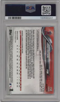 Shohei Ohtani from the 2018 Topps Chrome set featuring a Refractor   parallel graded by PSA and given an overall grade of 10.