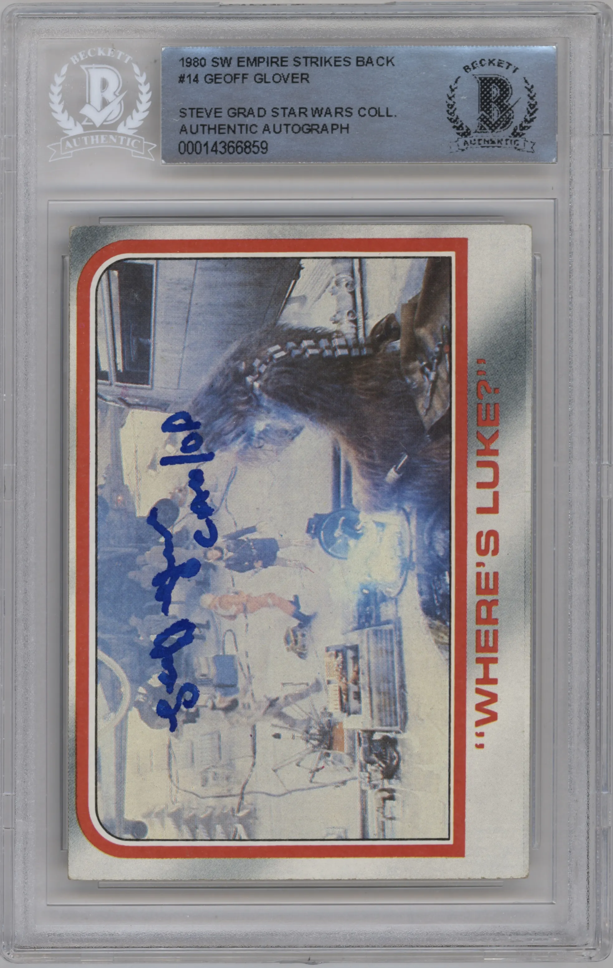 1980 Topps Star Wars Empire Strikes Back Series 1 "Where's Luke?" BGS AUTHENTIC #14 BGS